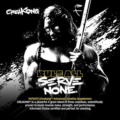 Mutant CREAKONG – Advanced Creatine Supplement with Triple Creatine Blend for Muscle Strength, Size & Performance – Unflavoured, Banned Substance Tested – 300g (75 Servings)