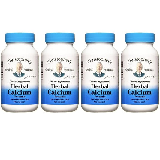 Christopher's Original Formulas Herbal Calcium, Natural Bone Support, 100 Caps, Pack of 4