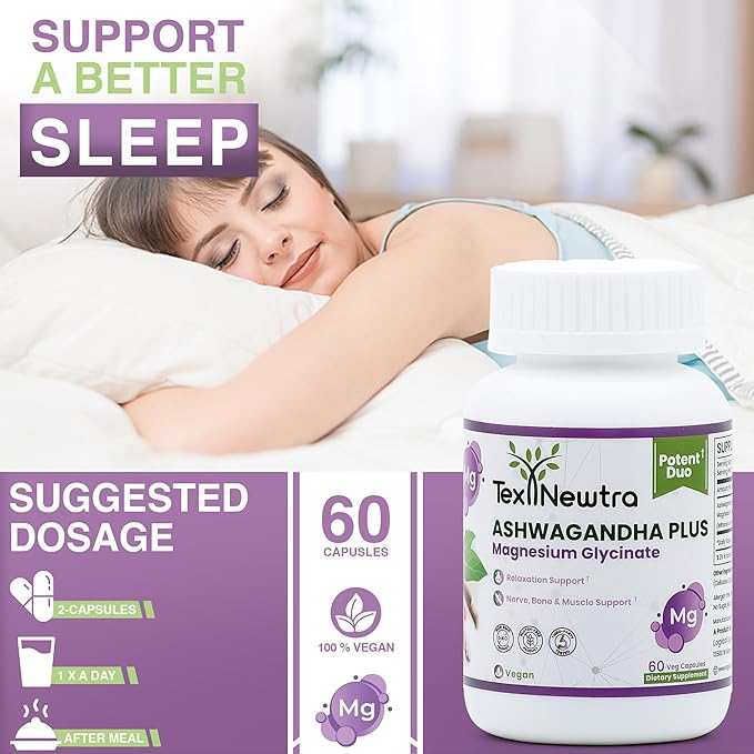 Ashwagandha with Magnesium Supplement 60 Capsules