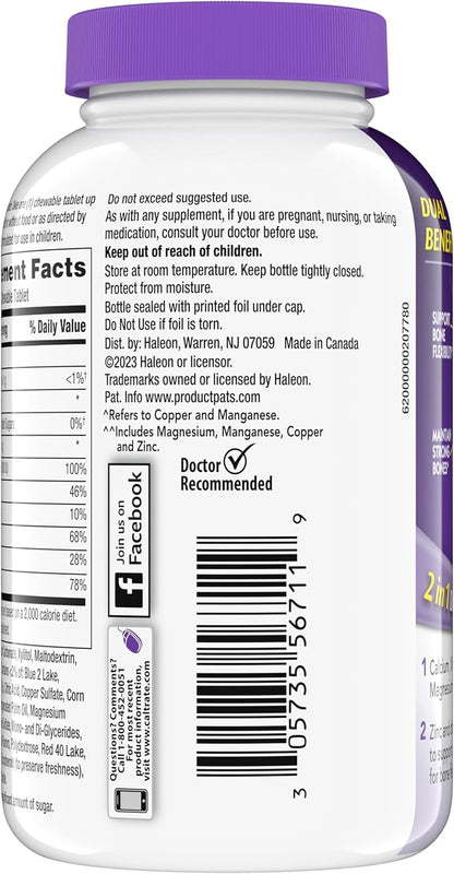 Caltrate Chewables 600 +D3 Plus Minerals Calcium and Vitamin D, Sugar Free, Cherry, Orange and Fruit Punch, 90 Count