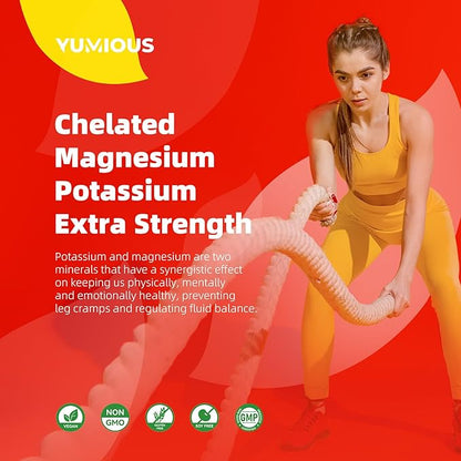 Magnesium Glycinate Gummies 1000mg - for Adults Magnesium Potassium Supplement with Vitamin D, B6, CoQ10 for Calm Mood & Sleep Support - 120 Strawberry Gummies -2 Pack