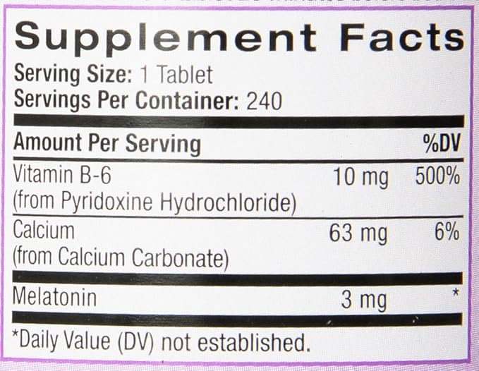 Natrol Melatonin Tablets, Helps You Fall Asleep Faster, Stay Asleep Longer, Faster Absorption, Vegetarian, 3mg, 240 Count (Pack of 2)