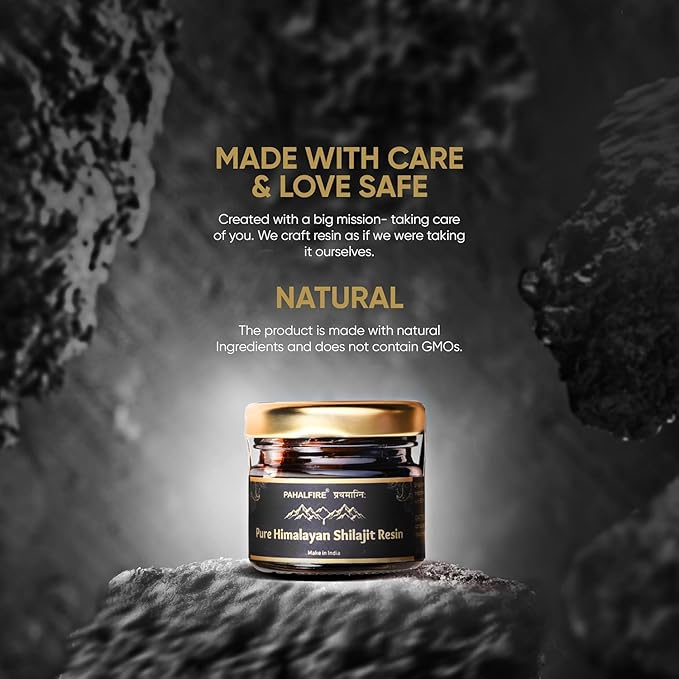 Shilajit Pure Himalayan Resin Gold Grade 400mg Pr Serving 100 Days Supply Wild harvested in India with Lab Test Report Fulvic Acid 85 Trace Minerals 40gm