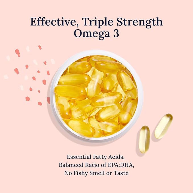 Triple Strength Omega 3 | Omega Fish Oil for Eyes | Eye Health Supplements | 60 Softgels