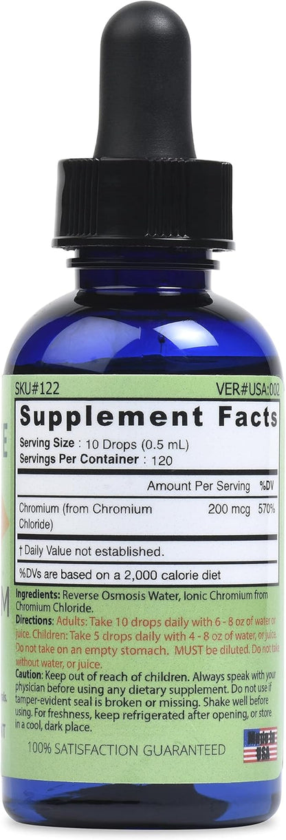 Good State Liquid Ionic Chromium Ultra Concentrate - 10 Drops Equals 200 mcg - 100 Servings Per Bottle