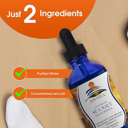 Trace Minerals Pure Sea Salt Mineral Blend with Dropper for Hydration, Electrolyte Balance & Nutrient Absorption | Bioavailable Formula (4 Fl Oz)