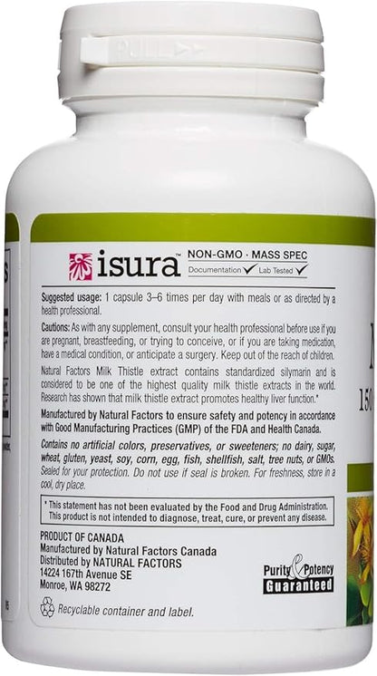 NATURAL FACTORS Milk Thistle Extract 250 Mg, 90 CT