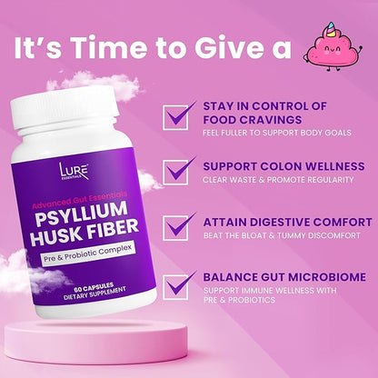 Lure Essentials BellyOrb & Colon Cleanse Psyllium Husk Fiber Supplement: Synergistic Bundle for a Happy Gut and Healthy Belly