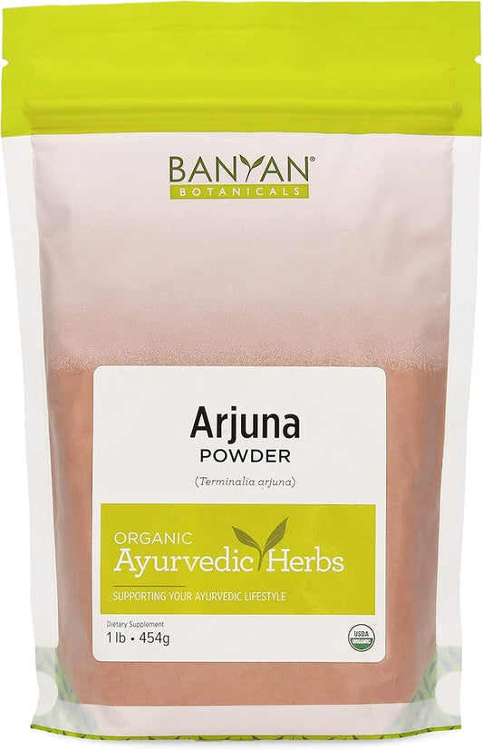 Banyan Botanicals Organic Arjuna Powder ­­– Arjuna Bark Powder (Terminalia Arjuna) –Traditional Herbal Heart Supplement for Proper Heart Function* – 1 lb. – Non-GMO, Sustainably Sourced, Vegan*