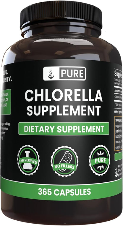 Pure Original Ingredients Chlorella (365 Capsules) No Magnesium Or Rice Fillers, Always Pure, Lab Verified