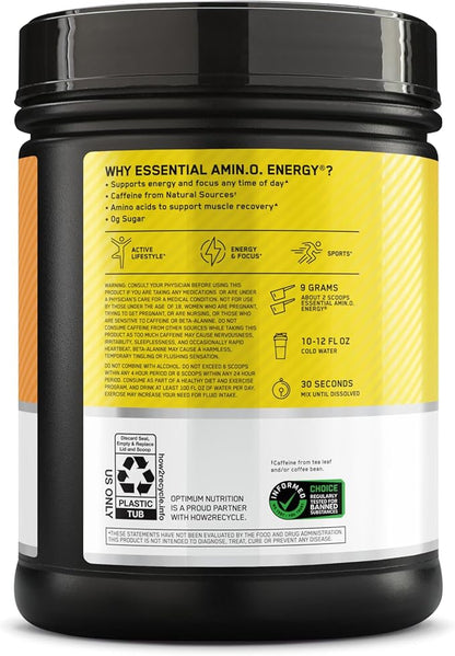 Optimum Nutrition New Flavor Amino Energy - Pre Workout with Green Tea, BCAA, Amino Acids, Keto Friendly, Green Coffee Extract, Energy Powder - Citrus Spritz, 65 Servings (Packaging May Vary)