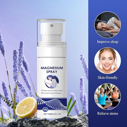 2Pcs Magnesium Oil Spray-Pure & Organic Natural Magnesium Oil Bottle,Skin & Body Natural Magnesium Oil Spray,Magnesium Oil Spray for Soothing Relief & Relaxation and Better Sleep