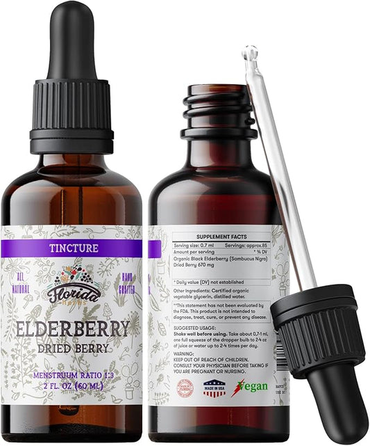 Black Elderberry Tincture, Organic Black Elderberry Extract Extract for Immune Support (Sambucus Nigra) | 2 Fl Oz (1 Pack - 2 Fl Oz)