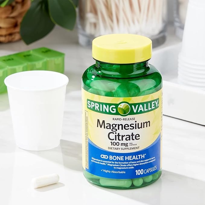 Spring Valley - Magnesium Citrate 100 mg, Rapid-Release, 100 Capsules