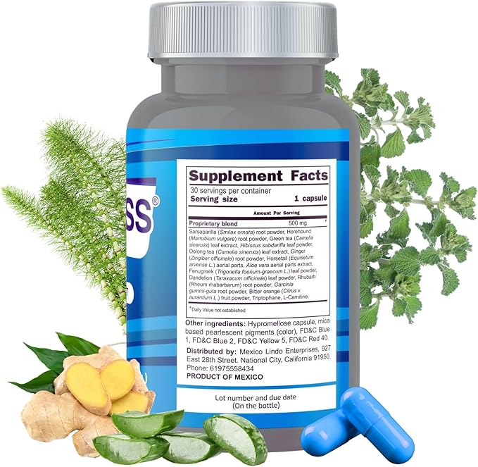 Bypass BPRI Blue - Next Step in The BPRI Series - 30 Caps - Featuring Aloe Vera, Ginger, Sarsaparilla Root, Green Tea, Dandelion, Horsetail, and More - 500mg per Capsule.