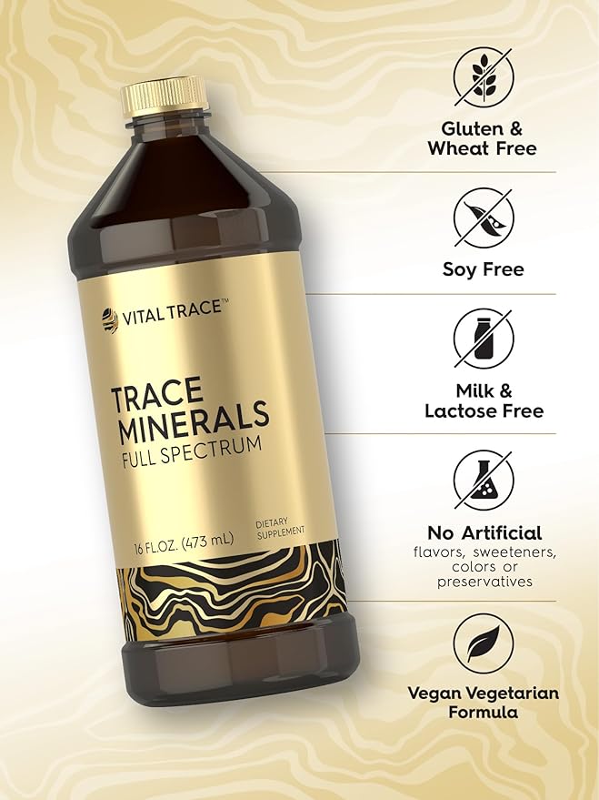 Carlyle Trace Minerals | 16 fl oz | Full Spectrum Minerals Supplement | Vegetarian, Non-GMO and Gluten Free Liquid | by Vital Trace