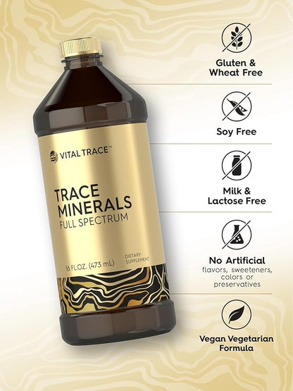 Carlyle Trace Minerals | 16 fl oz | Full Spectrum Minerals Supplement | Vegetarian, Non-GMO and Gluten Free Liquid | by Vital Trace