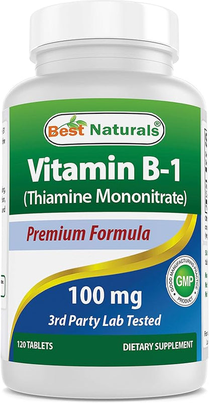 Best Naturals Vitamin B1 as Thiamine Mononitrate 100 mg 120 Tablets (120 Count (Pack of 1))