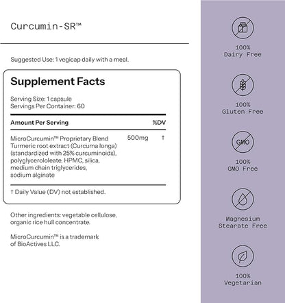 Quality of Life - Healthy Aging - Inflammation Support - Curcumin-SR - 60 Vegicaps