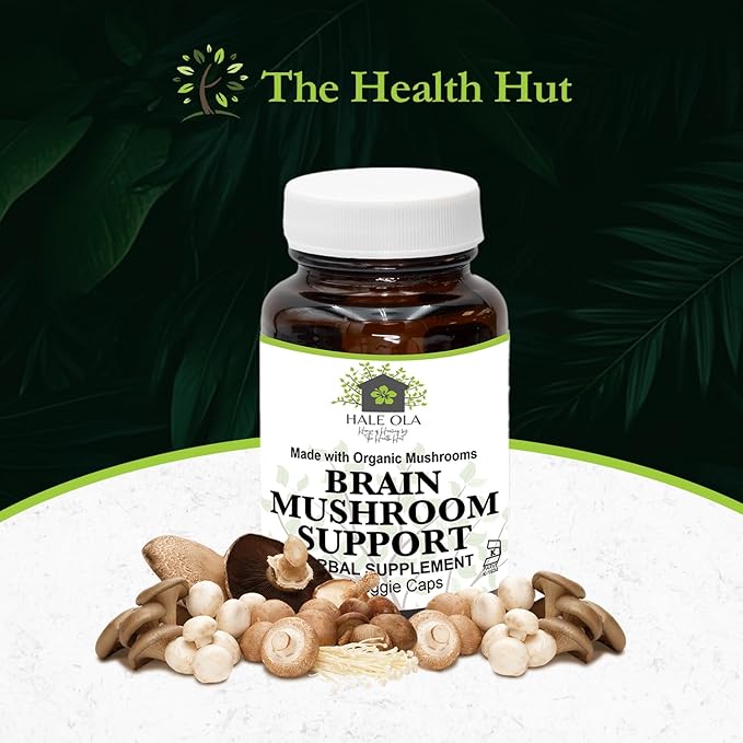 Brain Mushroom Support – Non-GMO & Kosher Certified Supplement with Potent Mushroom Blend for Enhanced Mental Clarity, Energy, Focus, Memory Function & Cognitive Health