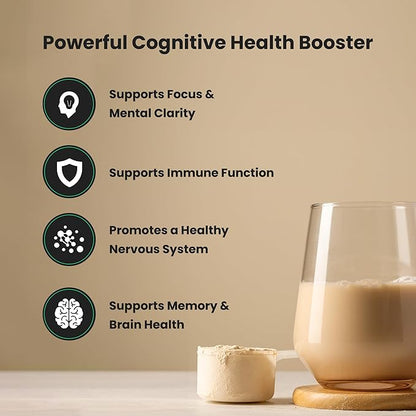 NutraChamps Organic Mushroom Powder - 10-in-1 Complex - Mushroom Supplement Powder Blend for Memory, Focus & Immune Support - 8oz (8.0 OZ, Lion's Mane)