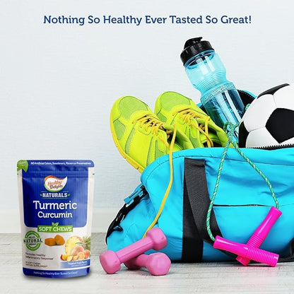 Healthy Delights Naturals, Turmeric Curcumin Soft Chews, Promotes Healthy Inflammatory Response, Delicious Tropical Fruit Flavor, 30 Count