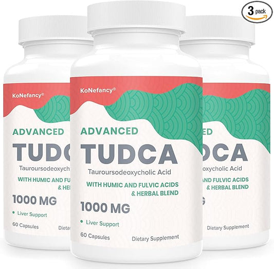 TUDCA Liver Supplements 1000mg - 180 Vegan Capsules,Milk Thistle Herbal Blend with Fulvic and Humic Acid for Liver,Digestive Health