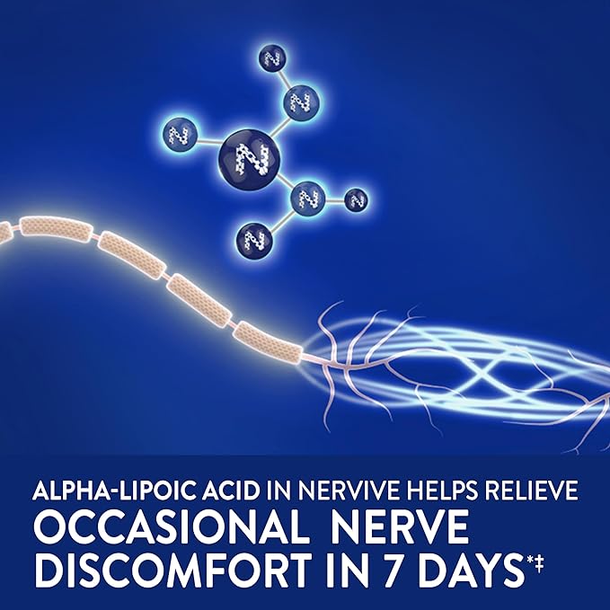 Nervive Nerve Relief PM, Alpha Lipoic Acid, Vitamin B12, B6, B1, 30 Tablets (Packaging May Vary)