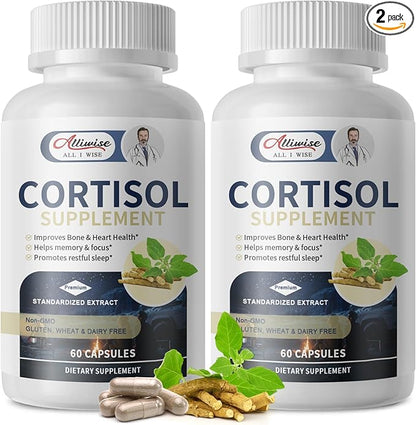 2pack Cortisol Supplement,10-in-1 Cortisol Reducer Manager for Women,with Magnesium, Ashwagandha,Rhodiola, L-Theanine