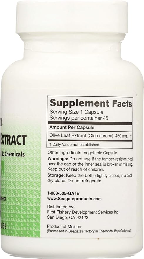 Seagate Products Olive Leaf Extract 450mg 45 Capsules