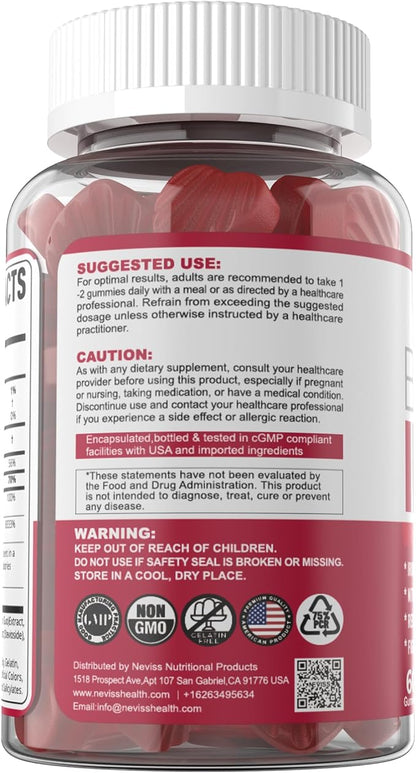 Beet Root Gummies with Iron, Methyl B12, Folate, Vitamin C, Increase Nitric Oxide & Iron Levels, Energy Support, Fight Fatigue, Beetroot & Gentle Iron Supplement for Women Men, Sugar Free, 120 Counts