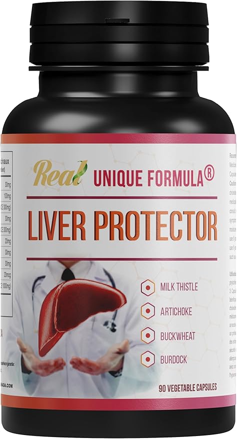 Unique Formula® Liver Support Supplement, Herbal Liver Detox with Milk Thistle, Artichoke Leaf, Buckwheat Sprouted, Methionine, Curcumin, Betaine, Plant-Based (90 Capsules)