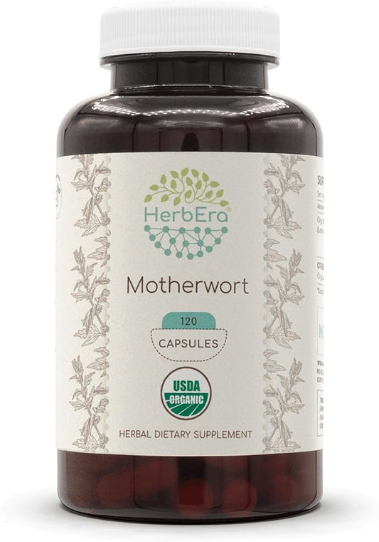 Motherwort USDA Organic 120 Capsules | Natural Herbal Supplement | Certified Organic Vegetarian Capsules and Organic Motherwort (Leonurus Cardiaca) Dried Herb (120 Capsules)