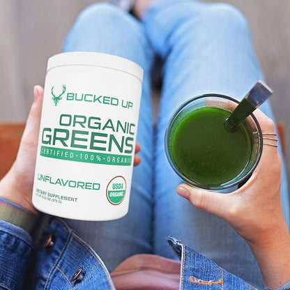 Greens Superfood Powder Unflavored | 8 Most Essential Mixed Greens | Certified 100% Organic | Chlorella, Spinach, Kale, Spirulina, Alfalfa, Broccoli, Wheat Grass, & Barley Grass | 30 SERV | 9.52 OZ