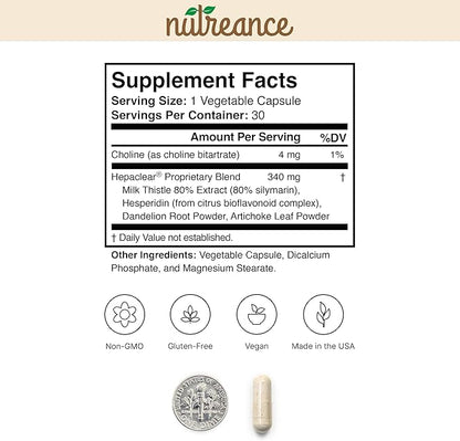 Natural Liver Support Supplement with Hesperidin - Non-GMO, Vegan, Gluten-Free