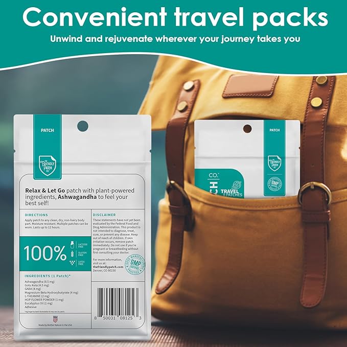 The Friendly Patch - Relax & Let Go with Ashwagandha, Gaba & Gotu Kola - Formerly known as Zen Patches 8 pack