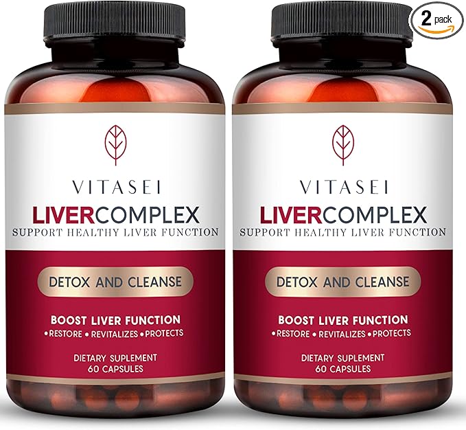Liver Cleanse Detox & Repair, Liver Complex W/Milk Thistle Extract, Garcinia, Curcumin C3, Support Herbal Dietary Supplement, Detox Formula for Women & Men, 60 Capsule (Pack of 2)