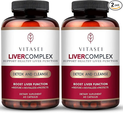 Liver Cleanse Detox & Repair, Liver Complex W/Milk Thistle Extract, Garcinia, Curcumin C3, Support Herbal Dietary Supplement, Detox Formula for Women & Men, 60 Capsule (Pack of 2)