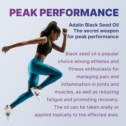 adalin Black Seed Oil Liquid 16.8 fl oz | Nigella Sativa Seed Oil | High Thymoquinone | Cold Pressed | Glass Bottle | Blackseed | Vegan | Gluten Free