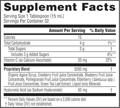 NeoCell Hyaluronic Acid Liquid with Vitamin C, Berry, 16 Fl Oz (Pack of 1) - Packaging May Vary