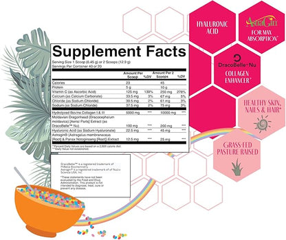 Strong + Sexy Fit Collagen Peptides Plus Powder with Hyaluronic Acid and Vitamin C, Women's Hair, Skin, Nails and Joint Support Supplement, Grass Fed Bovine Collagen, Silly Rabbit, 20-40 SVG