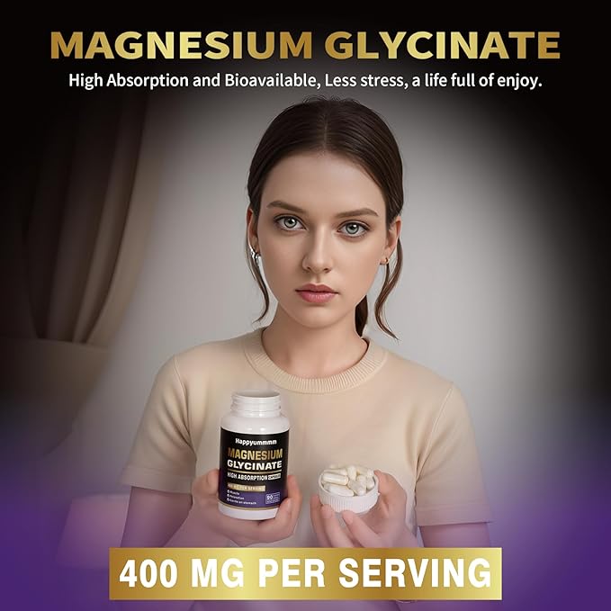 Magnesium Glycinate 400 MG per Serving 100% Chelated for High Absorption, Gentle On Stomach, Non-GMO, 90 Vegetarian Capsules.