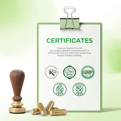 Size 0 Capsules Empty Vegan Plant Based Clear (100 Count) Gluten Free, Non-GMO, Halal Certified Pill Caps Filling Kit with 2 Spoons for Vegetarian DIY Your Own Supplements