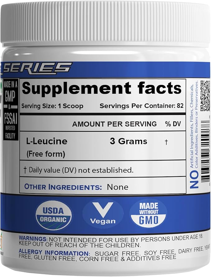 L-Leucine - 100% Pure & USP Grade- Intra Workout Supplement Powder | Muscle Recovery & Building Lean Muscles (500 Grams)