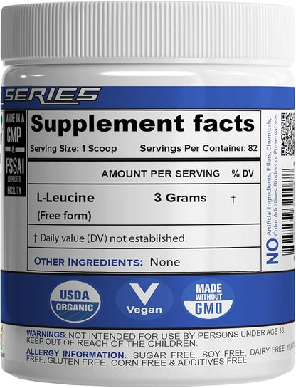 L-Leucine - 100% Pure & USP Grade- Intra Workout Supplement Powder | Muscle Recovery & Building Lean Muscles (500 Grams)