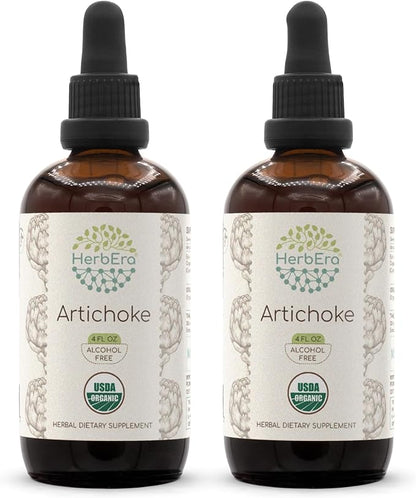 Artichoke B120 USDA Organic Tincture | Alcohol-Free Extract, High-Potency Herbal Drops | Certified Organic Artichoke (Cynara scolymus) Dried Leaf (2x4 fl oz)