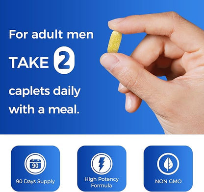 Vitamin World Ultra 360 Multivitamin for Men 50 Plus, Men's 50+ Multivitamin with Minerals & Herbs for Prostate Function, Supplement with Vitamin A, C, D, E & Zinc for Healthy Aging, 180 Caplets