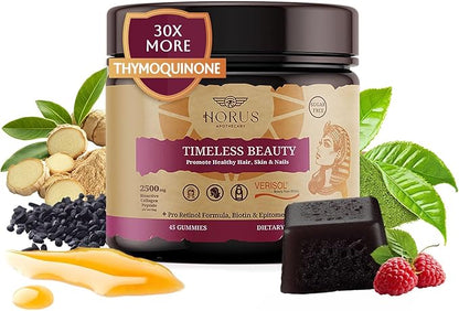 Timeless Beauty Verisol Collagen Peptides Gummies with Black Seed Oil & Biotin (45 Gummies)