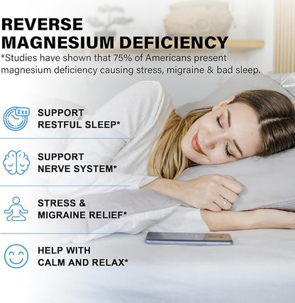 Magnesium Complex Supplement 8 Forms, 500mg Magnesium Glycinate, Malate, Citrate, High Absorption Mg for Calm, Sleep, Mood & Healthy Muscle, Pack of 2, Total 120 Vegan Capsules