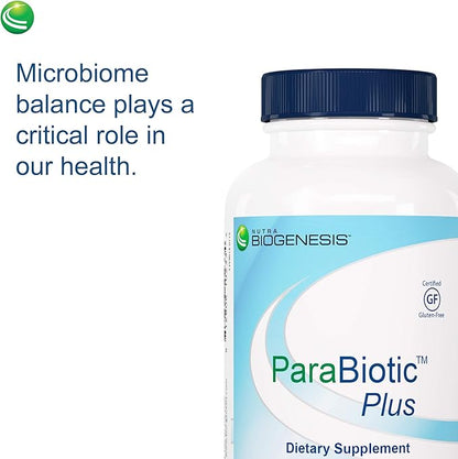 Nutra Biogenesis ParaBiotic Plus - Probiotics for Women & Men, Wormwood, Black Walnut & Neem for Added Support, Microbiome Supplement, Clean, Vegan, Natural - 90 Veggie Capsules